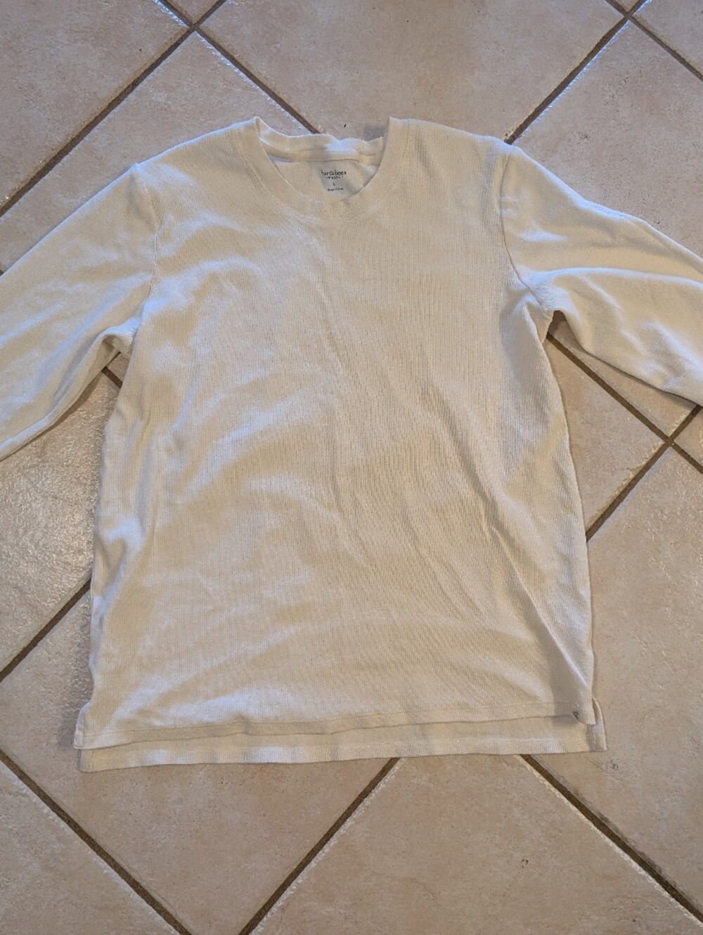 Burt's Bees Men's Cream Long Sleeve Thermal Shirt
